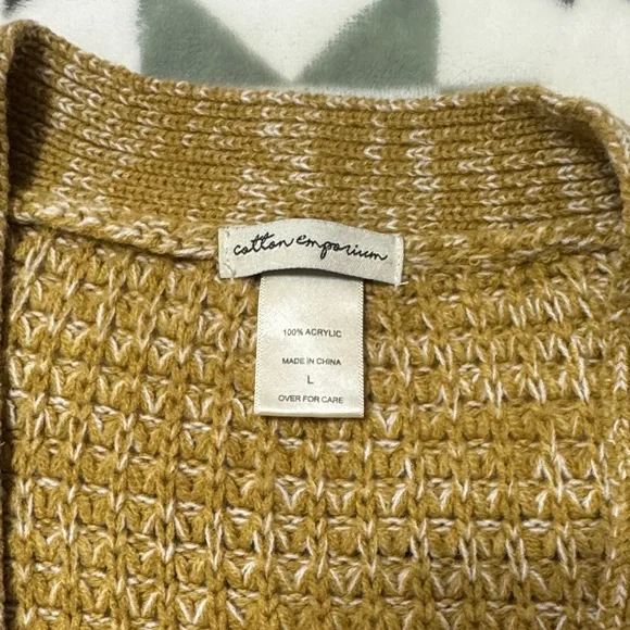 Cotton Emporium Mustard Cardigan Sweater - Picture 2 of 3